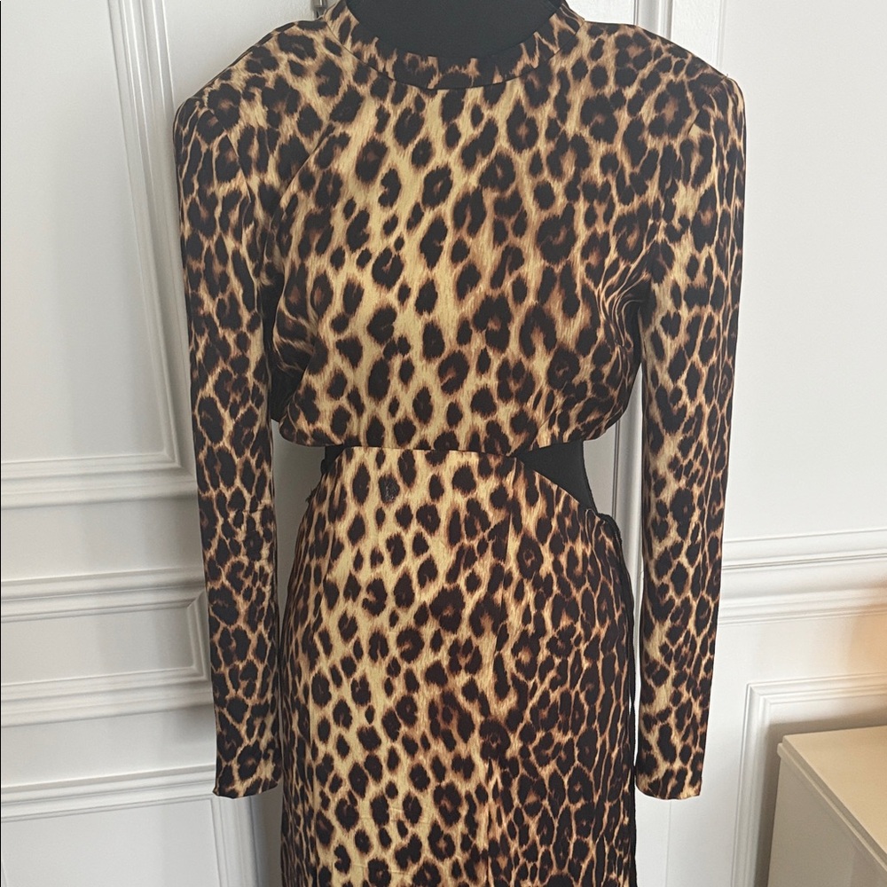 A.L.C. Brown Leopard Long Sleeve Dress - Picture 2 of 9